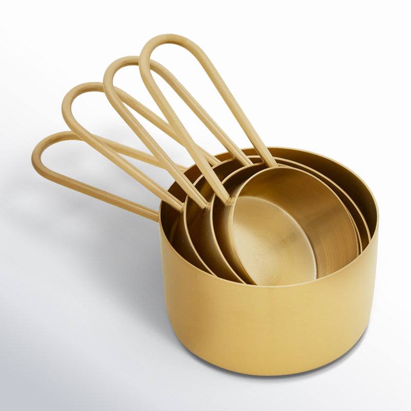 Simple Hawkins New York 4 - Piece Measuring Cup Set, Brass