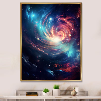 «Vibrant Space Galaxy», reproduction d'art flamant