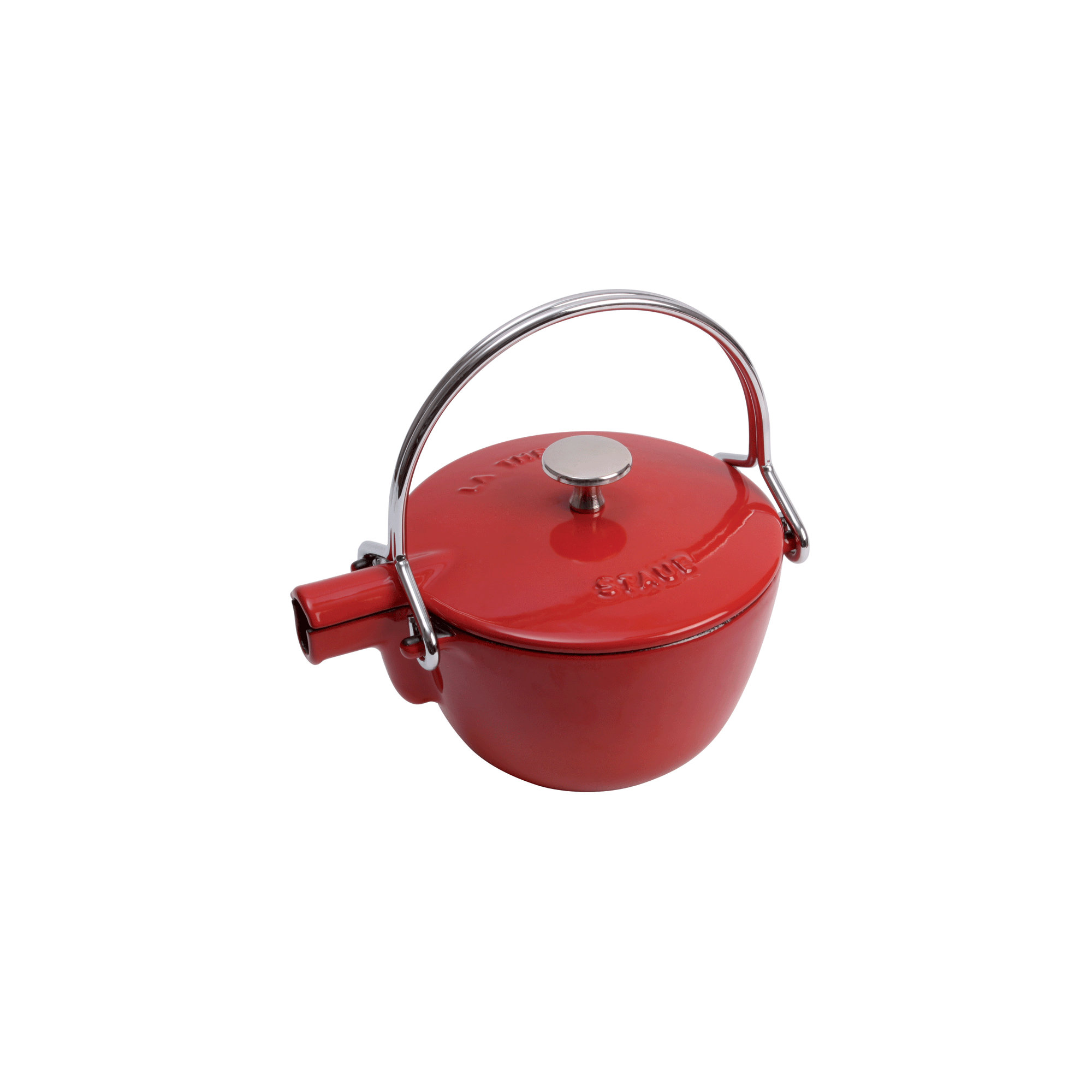 Staub Cast Iron 1-Quart Round Tea Kettle, Cherry