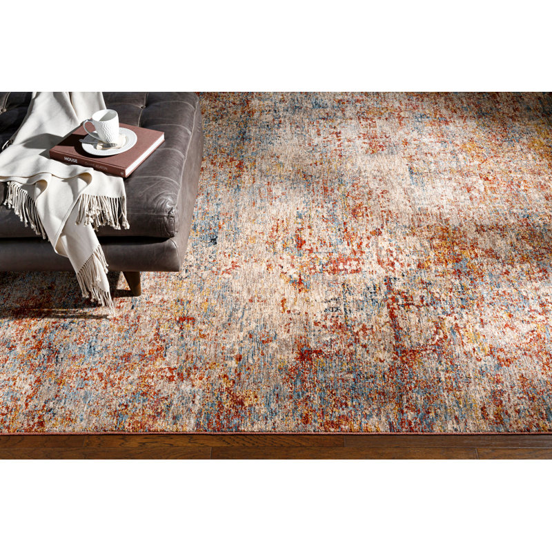 Tapis safran / pêche Bankhead, Rond 6 pi 7 po
