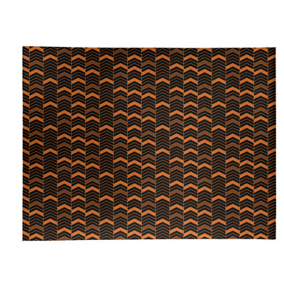Tapis orange/noir fait main
