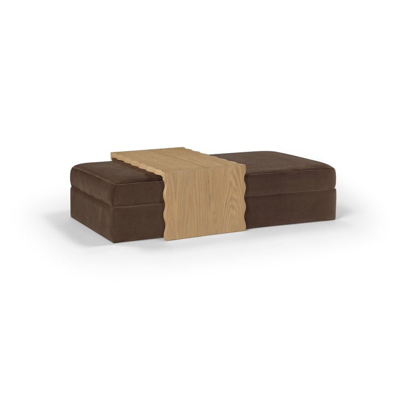 Table basse / repose-pieds Woodra, Brown / Natural