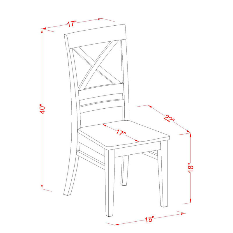 5 Piece Dining Set Includes a Rectangle Table with Butterfly Leaf and 4 Kitchen Chairs, Buttermilk & Cherry, 5 Pieces