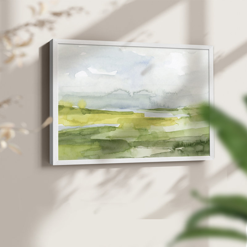 Watery Lowlands II - Reproduction encadrée - Restickable, H 11 po x l 14 po, Blanc