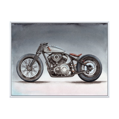 " Custom Motorcycle On Gray "