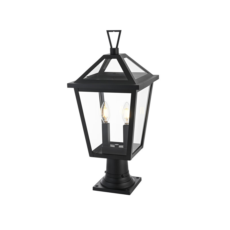 Lampadaire d'extérieur noir Leandra, H 22 po x l 10 po x P 10 po