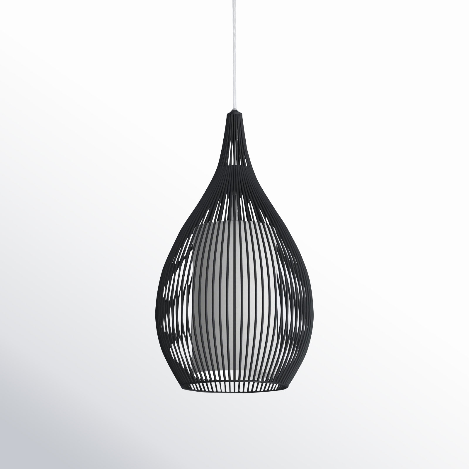 Lotus Dimmable Single Light Pendant, Black