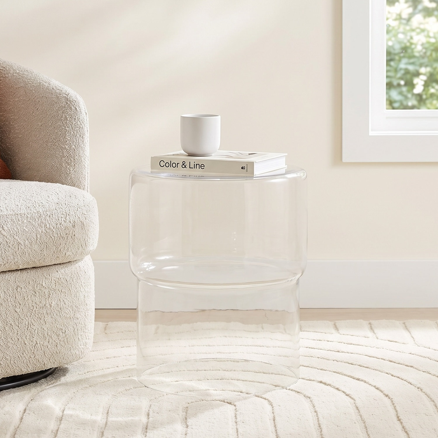 Mayah Glass End Table, Clear