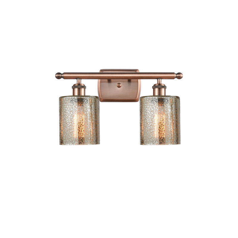 Éclairage pour salle de bain à intensité variable 2 lumières Leilani, Ampoule DEL 6 watts Vinage, Mercure, Cuivre antique