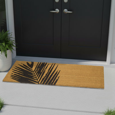 Lysia Summertime Palm Leaf Coconut Coir Entryway Doormat