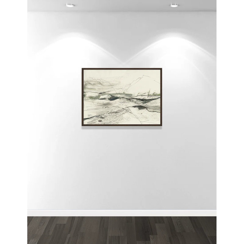 " Green Sketches " by PI Studio, Pas de tapis, H 25,5 po x l 35,5 po x P 0,75 po, Cadre photo en noyer