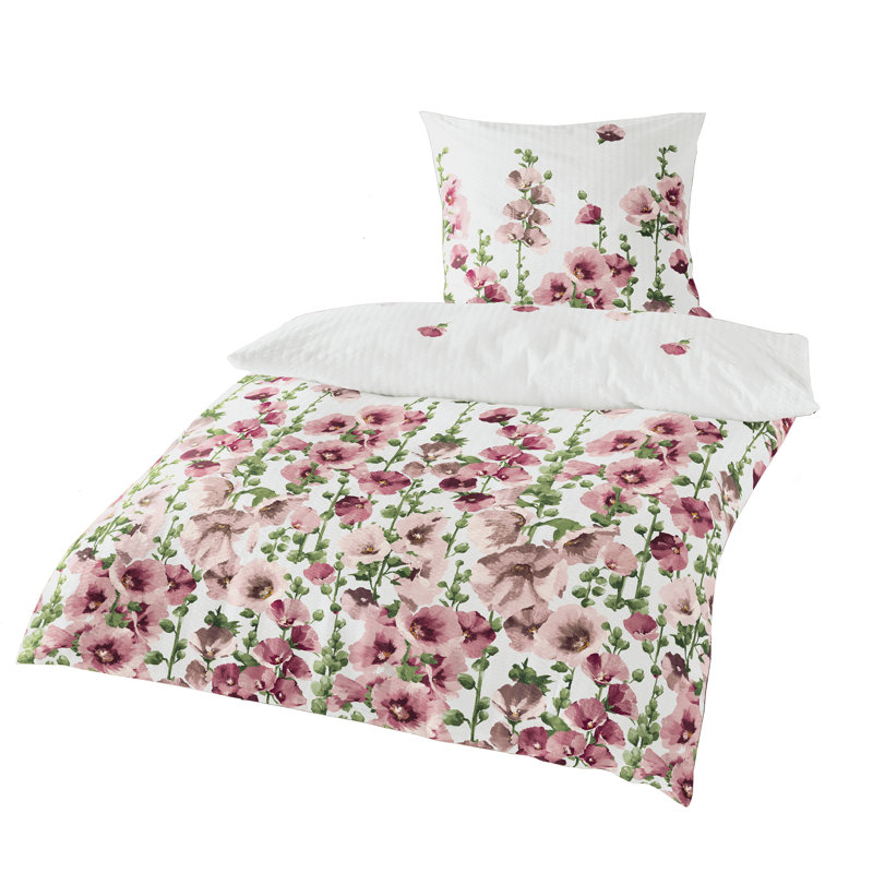 Asher Pink/Green 138 TC, 155 x 220 cm - 1 Pillowcase 80 x 80 cm