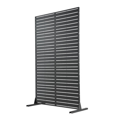 Metal Privacy Screen, 44" W x 72" H Freestanding Modern Privacy Fence, Garden Divider Panel with Extended Base & Reinforcement Fixed, Freestanding Outdoor Divider for Garden, Indoor, Courtyard