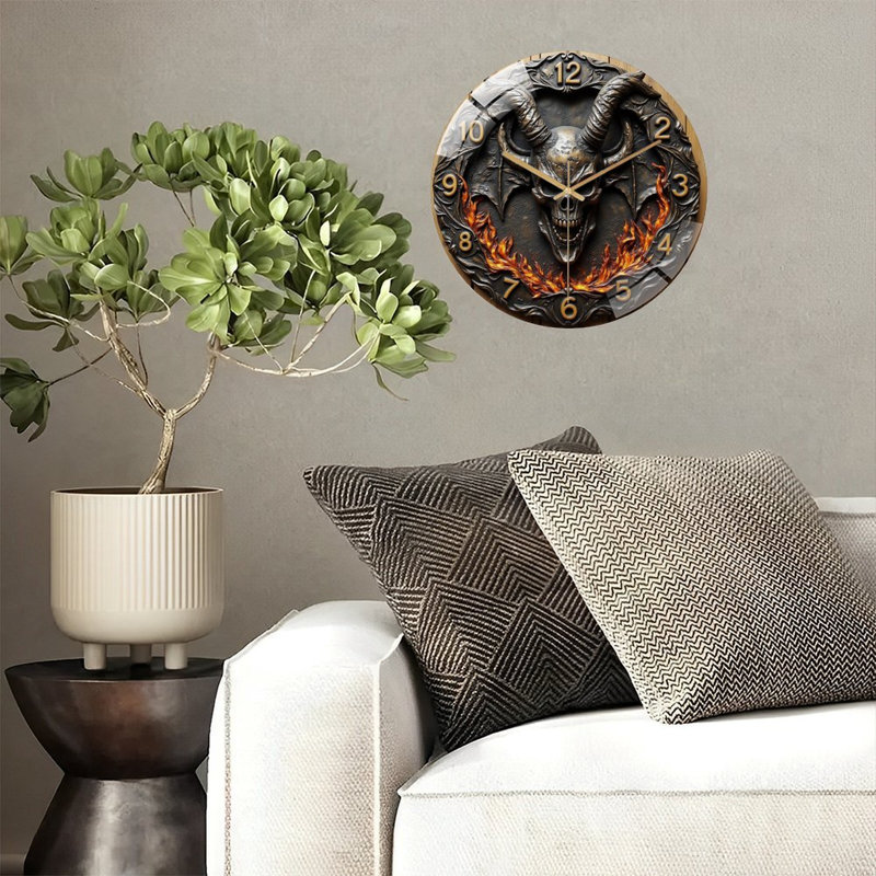 Horloge murale Demon Skull