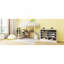 Lit mezzanine double en métal avec bureau et échelle de rangement latérale-860646969