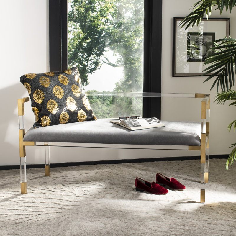 Upholstered Bench, Grey