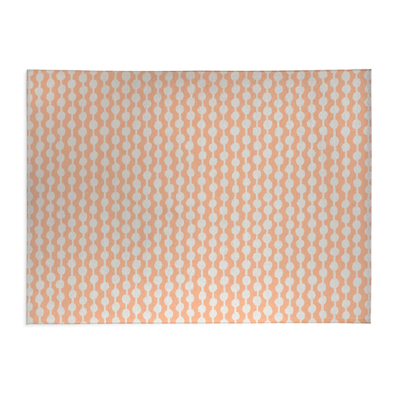Dot Tied Chimi Indoor Doormat, 36" W x 60" L, Peach/Orange