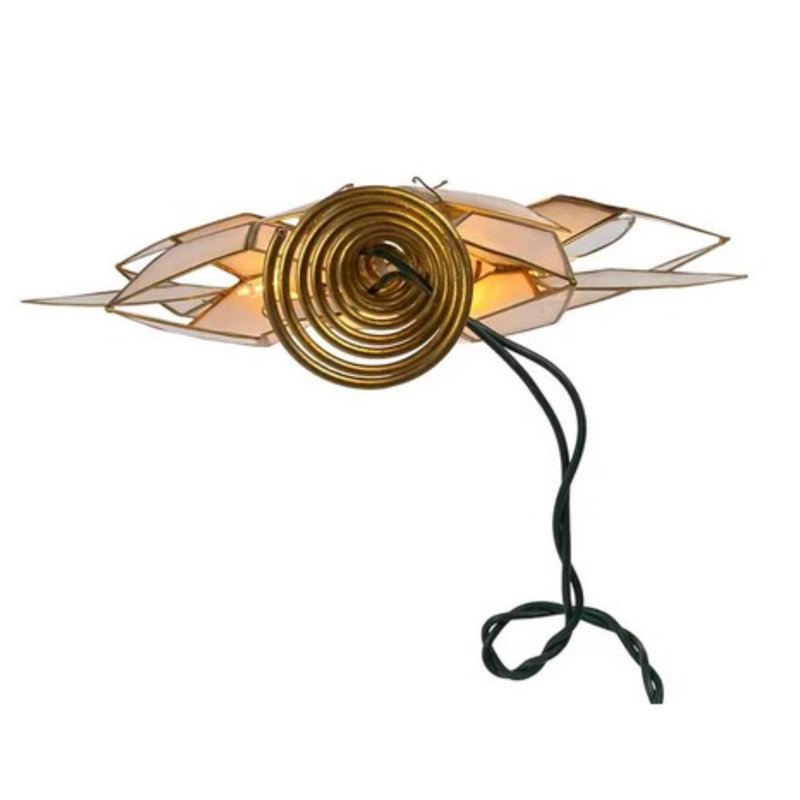 Kurt Adler 5-Point Multi-Layered Illuminated Capiz Shell Star for Indoor Christmas Treetop, Gold, 11.75"