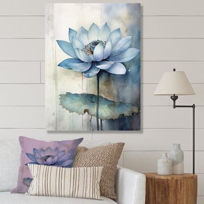 Timeless Lotus Saphire I - salon d'art mural Lotus