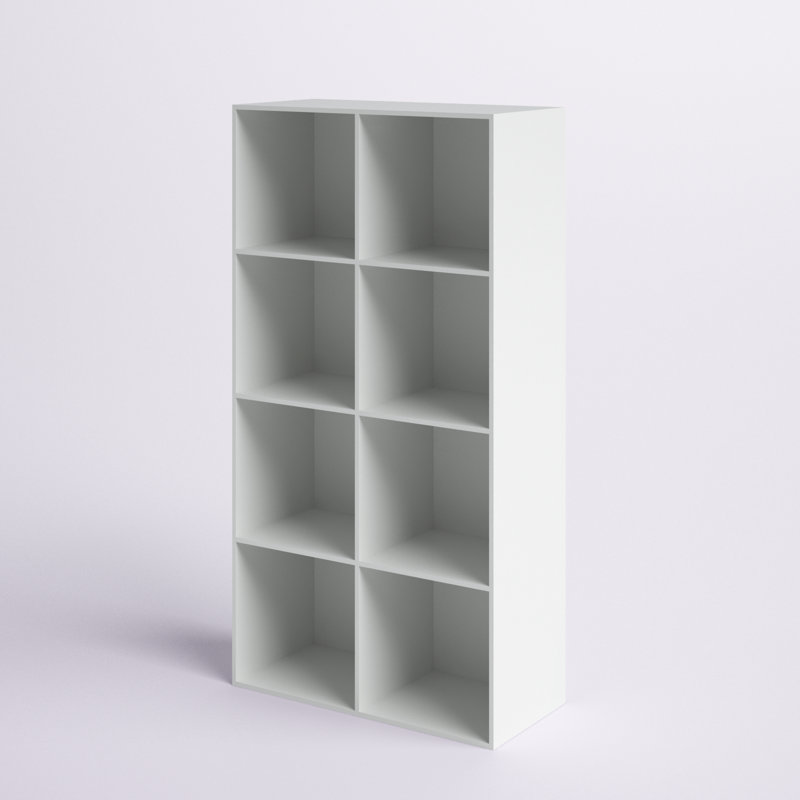 Bibliothèque cubique à 4 niveaux avec dossier fini Lakrisha, Blanc