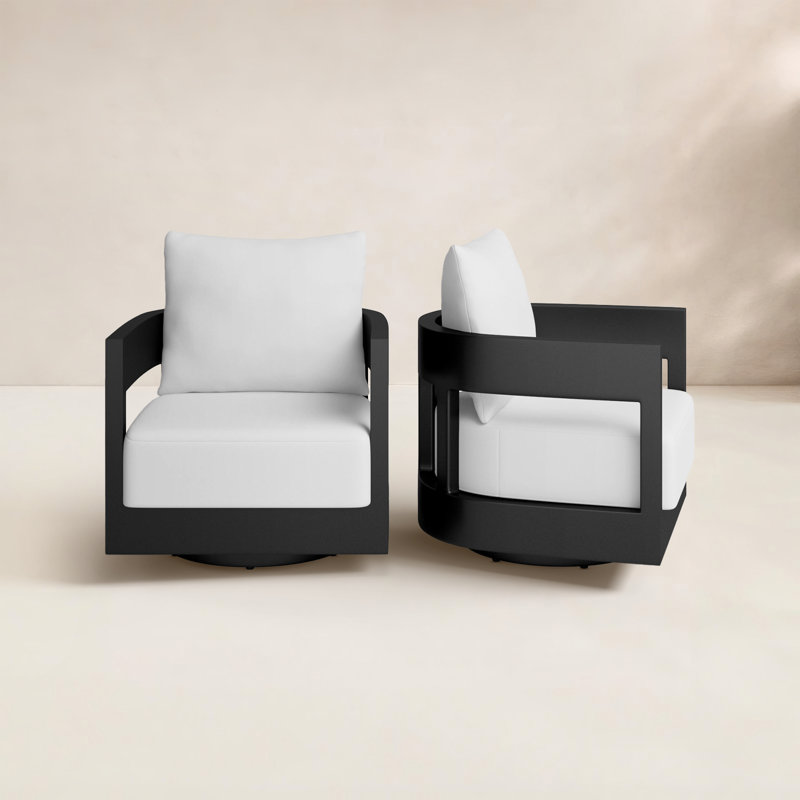 Chaise pivotante pour l'extérieur en métal Everlee