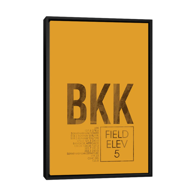 « bkk air controling, bangkok » par 08, reproduction d’impression sur toile, H 26 po x l 18 po x P 1,5 po, Pas de tapis