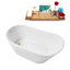 Baignoire autoportante 55 po blanc brillant avec drain interne Streamline