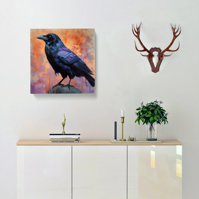 Raven Colour Field No.1 - Wrapped Canvas, 50cm H x 50cm W x 3cm D