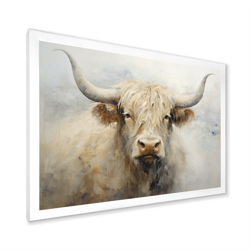 Minimalisme, peinture sur toile de yak beige III, H 24 po x l 32 po x P 1 po, Cadre simple blanc