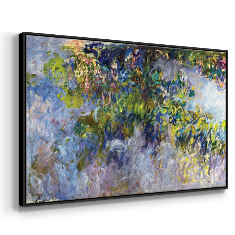 «Wisteria [1]», reproduction encadrée sur toile par Claude Monet, Noir, H 27 po x l 41 po x P 2 po