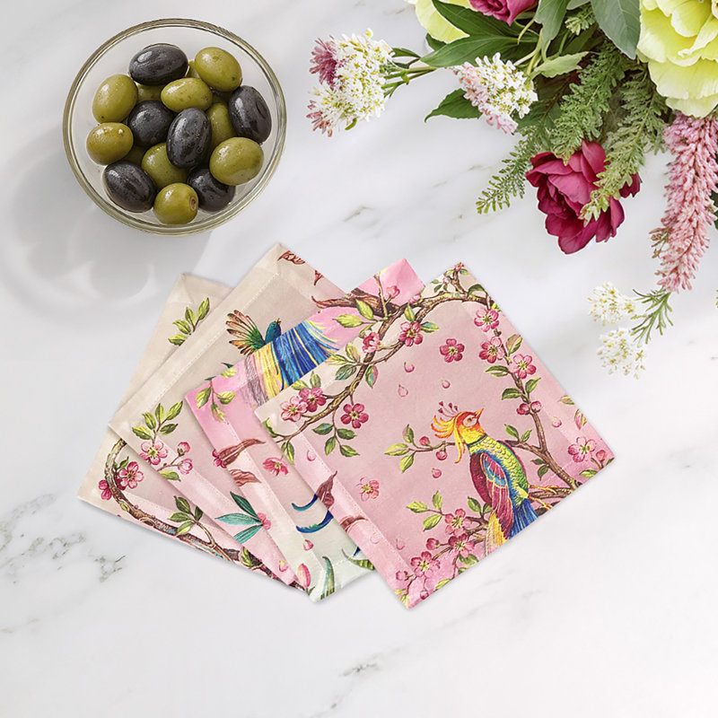 Resplendent Quesal Cotton Sateen Cocktail Napkins, Prism