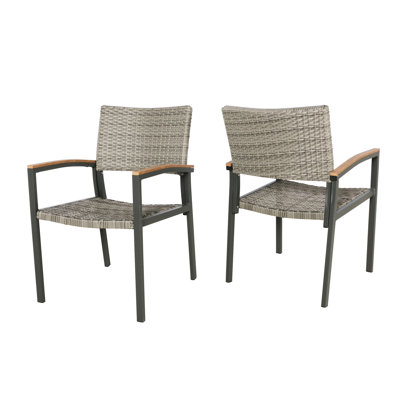 Chaise de patio grise - siège en filet confortable pour chaise de salle à manger d'extérieur élégante avec lueur contemporaine