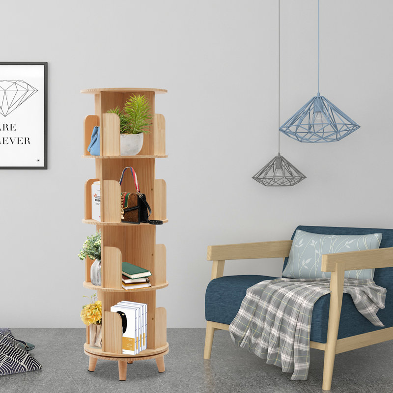 360° Rotating Bookshelf Storage Rack, 52.73" H x 18.1" L x 18.1" D