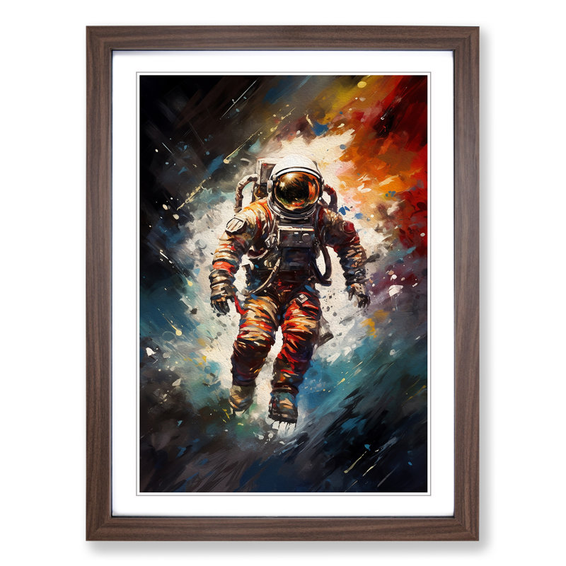 Single Picture Frame Print on Wood, 46cm H x 34cm W, Walnut Framed