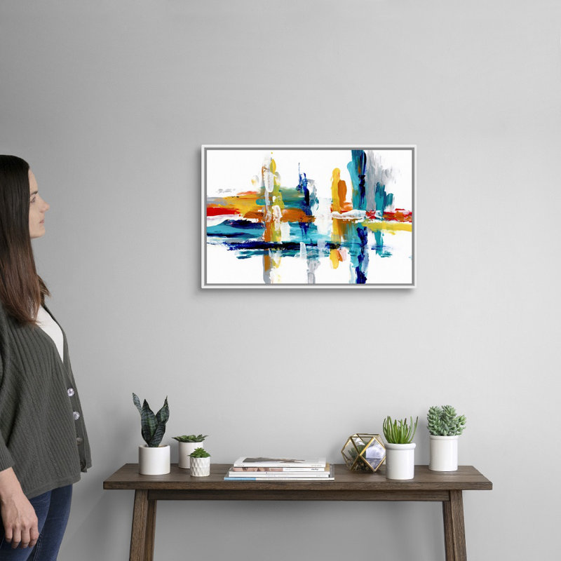 Captive Color III - reproduction d'art sur toile, Cadre flottant blanc, H 17,7 po x l 25,7 po x P 1,75 po