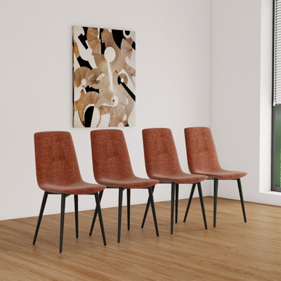 Chaises de salle à manger de cuisine moderne Vassilena, siège rembourré de chaises de salle à manger et pieds en métal