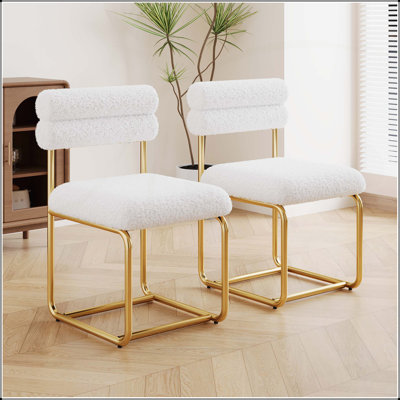 Ensemble de deux chaises de salle à manger rembourrées épaisses, idéales pour la cuisine et la maison, avec un design minimaliste moderne, robuste et confortable