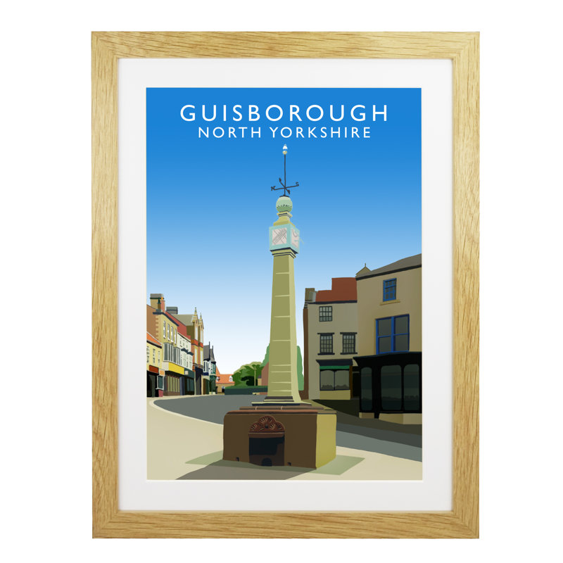 Guisborough 2 by Richard O'Neil - Print, Oak Wood Frame, 43.5 cm H x 33.5 cm W x 2.2 cm D