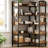 5-Tier Convertible Corner Bookshelf, L-Shaped Industrial Bookcase for Home Office, Living Room, Study