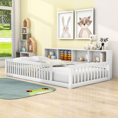 Keidi Modern Floor Bed with Storage and USB Ports