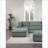 Ottoman Sage Green Corduroy Soft Cushion 39x39x19H | Contemporary | Wood Legs-1629245447