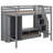 Full Size Loft Bed Frame With Wardrobe,Low Storage Table And Storage Staircase-2024426045