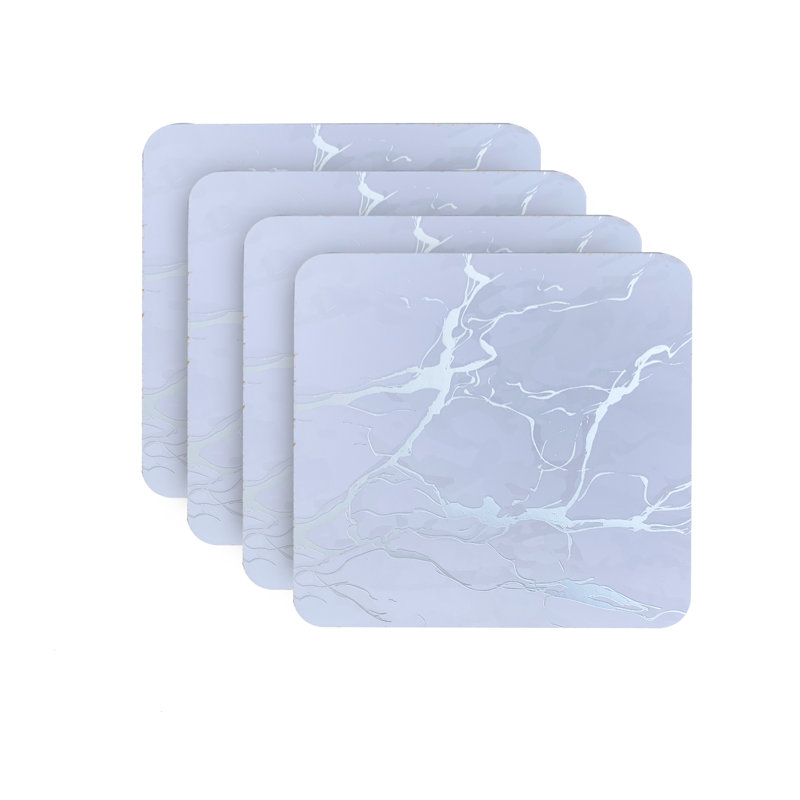 Marble Square 4 Piece Coaster Set
