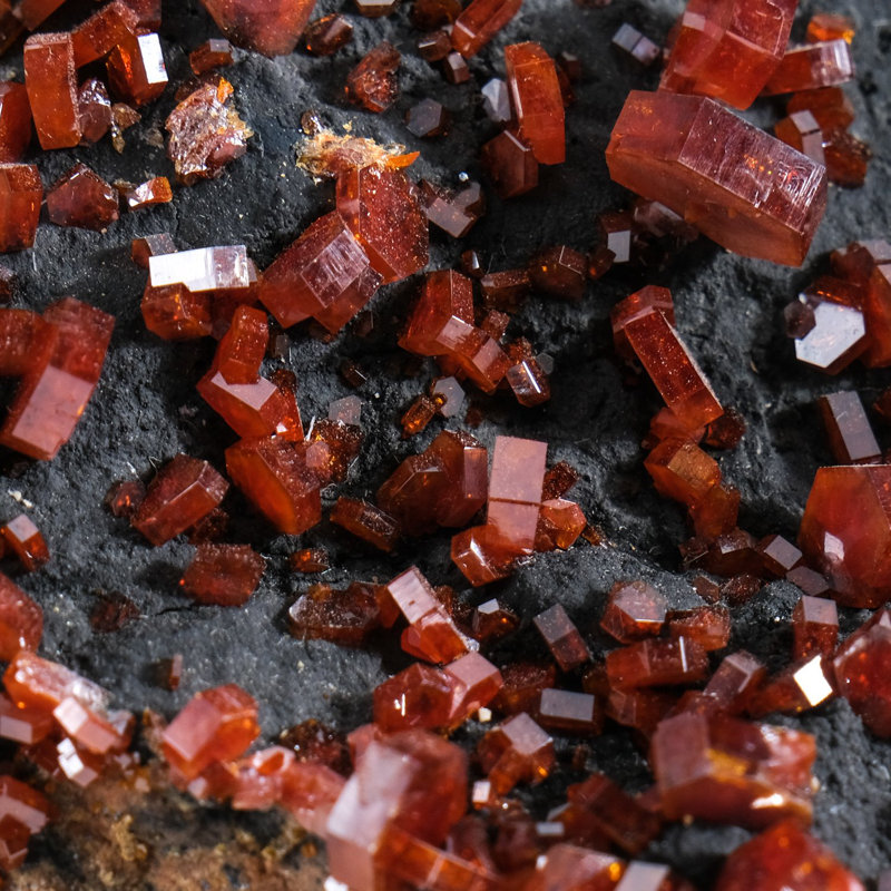 Vanadinite Crystal Cluster on Matrix From Morocco