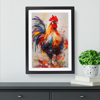 Rooster Gestural 1 Piece Single Picture Frame Wall Art