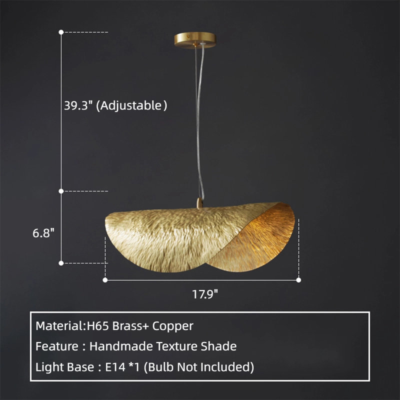 Retro 18" Handcrafted Brass Suspended Pendant Light