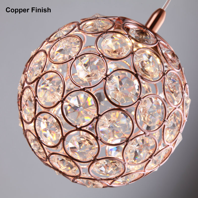 Luminaire suspendu sphère 9 lumières Tietjen, Cuivre
