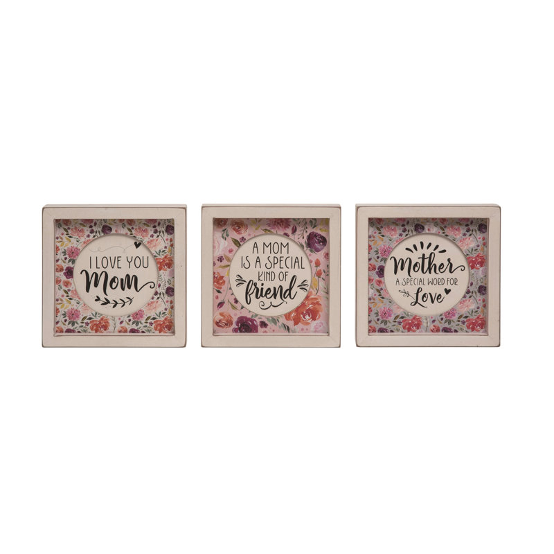 Ensemble de 3 blocs décoratifs en bois 7,05 po Wood