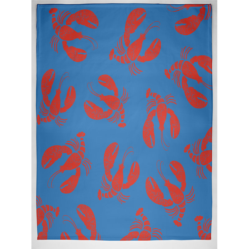 Foxfield Plain Weave / Muslin Throw Blanket, Blue/Red