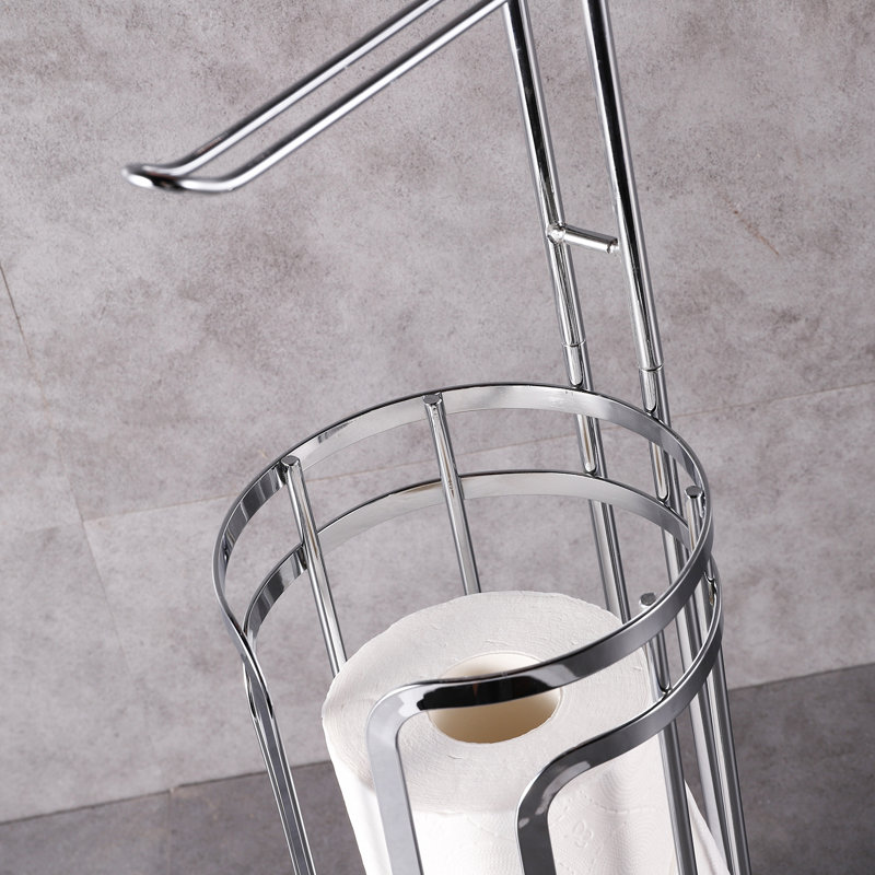 Porte-papier hygiénique sur pied avec tablette téléphonique